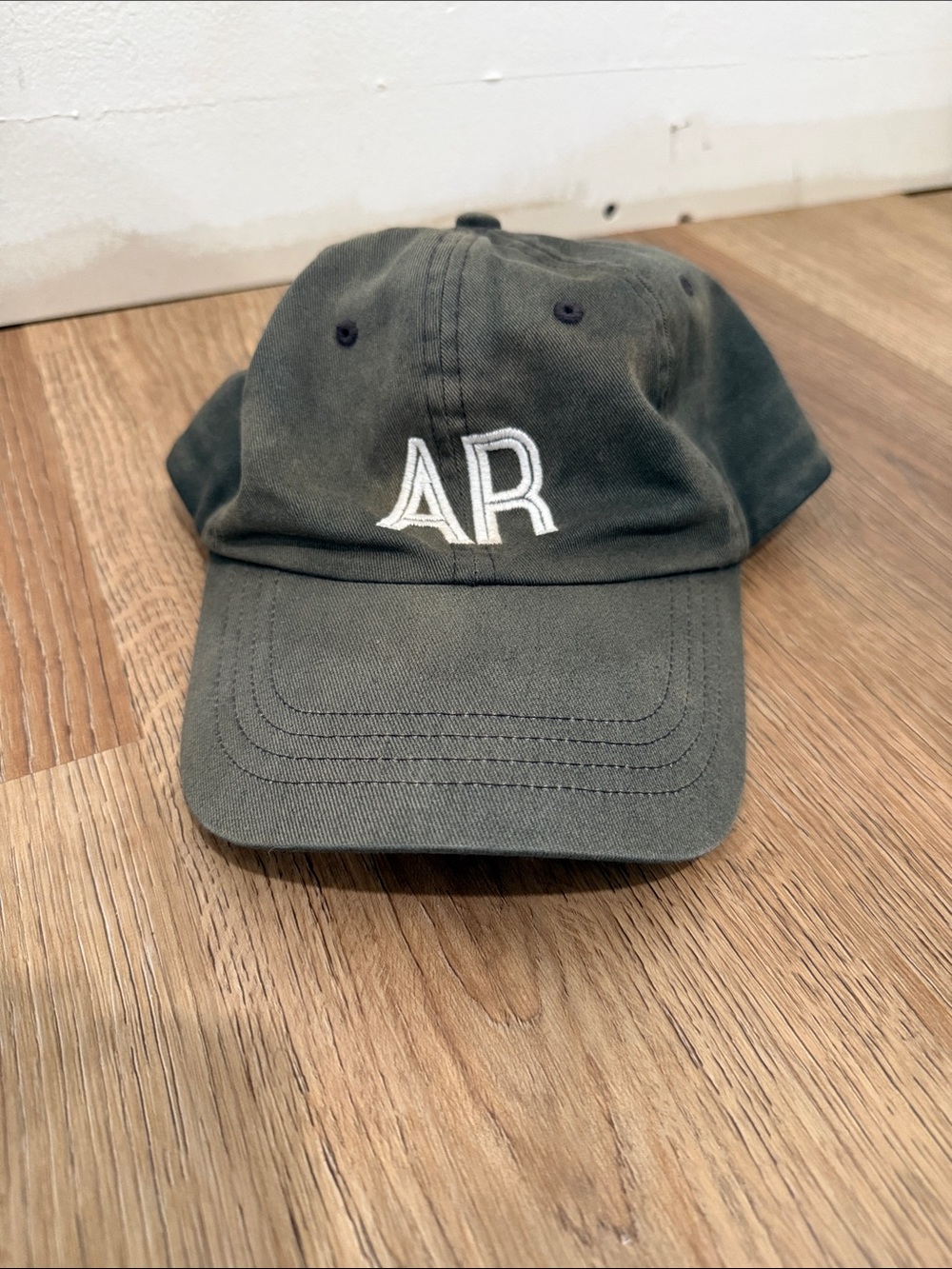 Womens Olive Green Baseball Cap with AR Embroidery